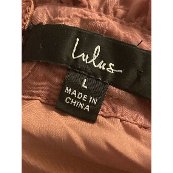 NWT Lulu’s Chic Demeanor Rusty Rose Pink Floral Jacquard Halter Mini Dress Large - Picture 5 of 8